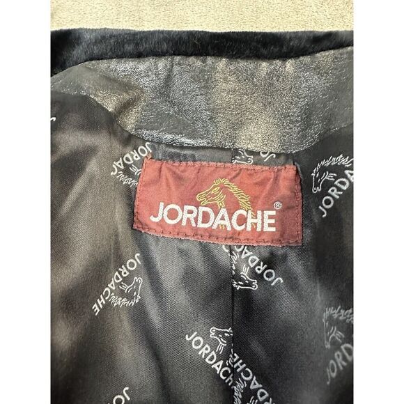 JORDACHE Black Jacket Full Zip Size XS Plush Faux Fur Vtg - Picture 10 of 13